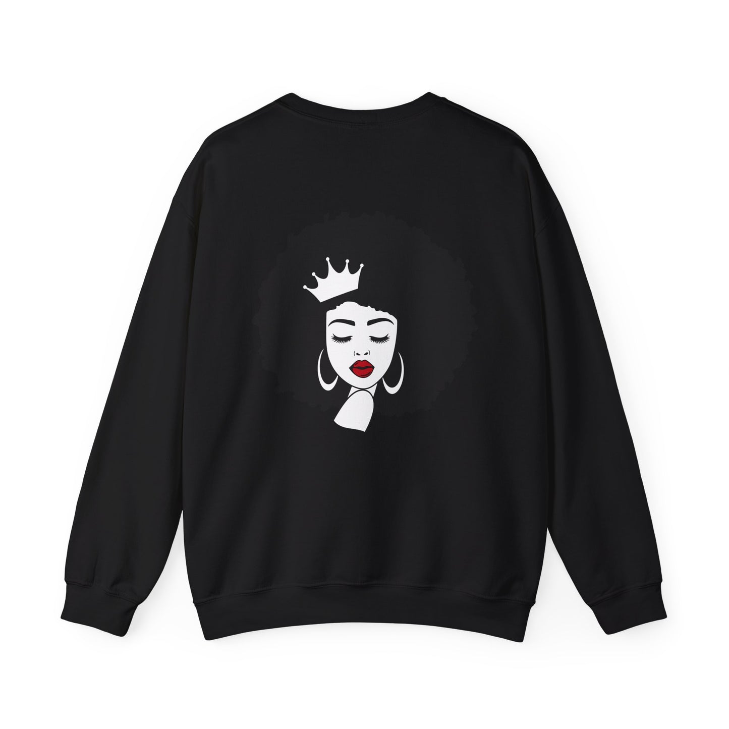 Crowned Queen Sweatshirt - Unisex Heavy Blend™ Crewneck with Afro Design