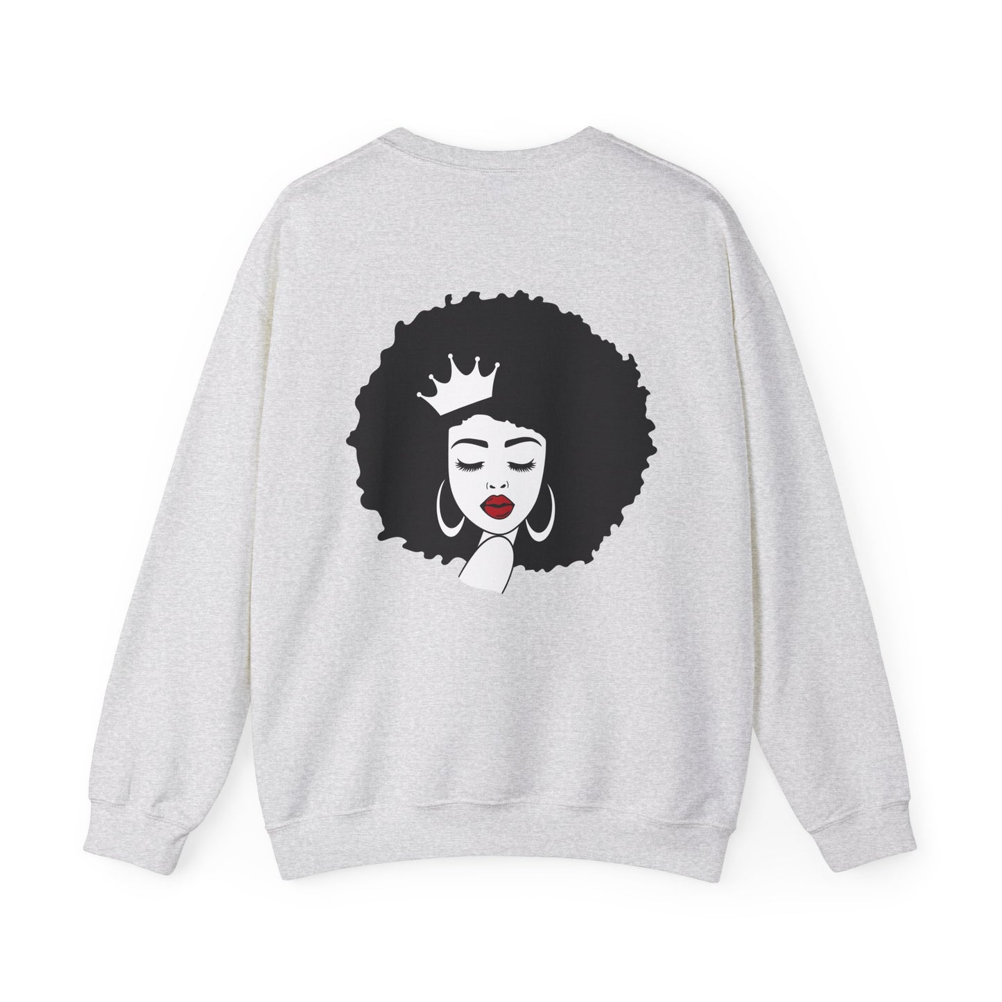 Crowned Queen Sweatshirt - Unisex Heavy Blend™ Crewneck with Afro Design