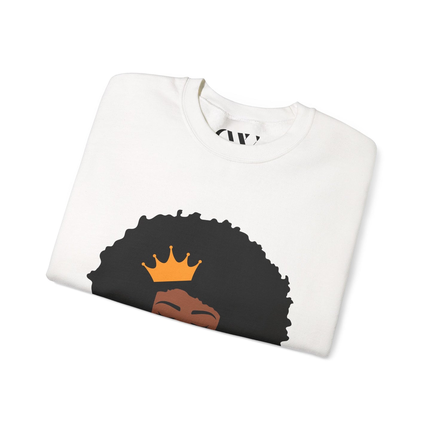 Crowned Queen Sweatshirt - Unisex Heavy Blend™ Crewneck with Afro Design