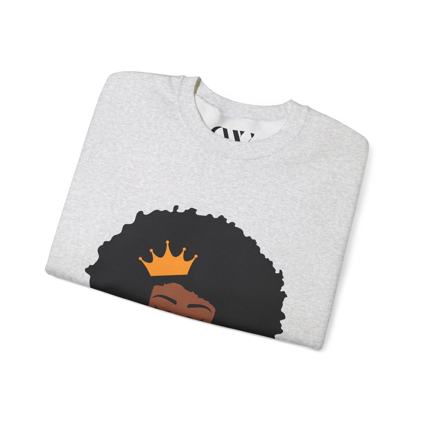 Crowned Queen Sweatshirt - Unisex Heavy Blend™ Crewneck with Afro Design
