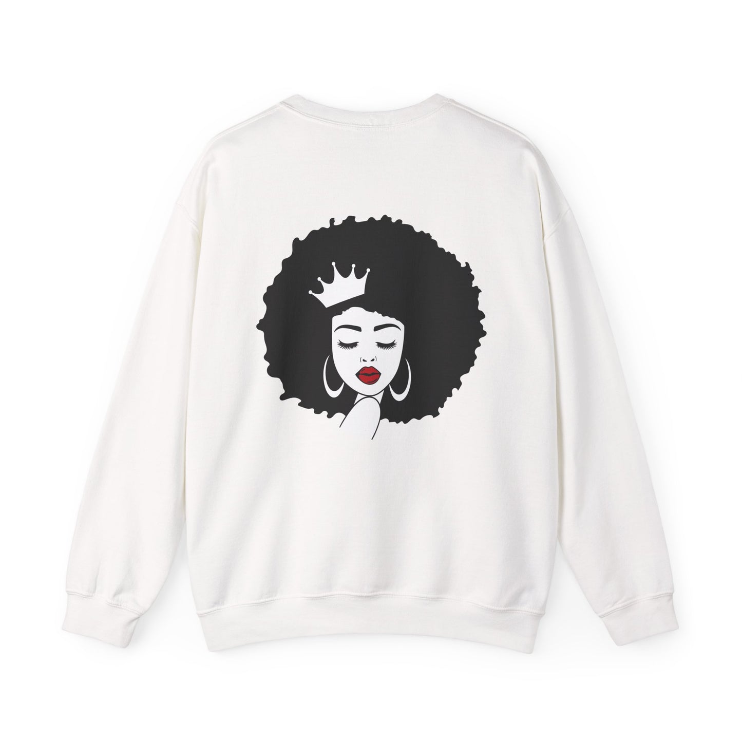 Crowned Queen Sweatshirt - Unisex Heavy Blend™ Crewneck with Afro Design