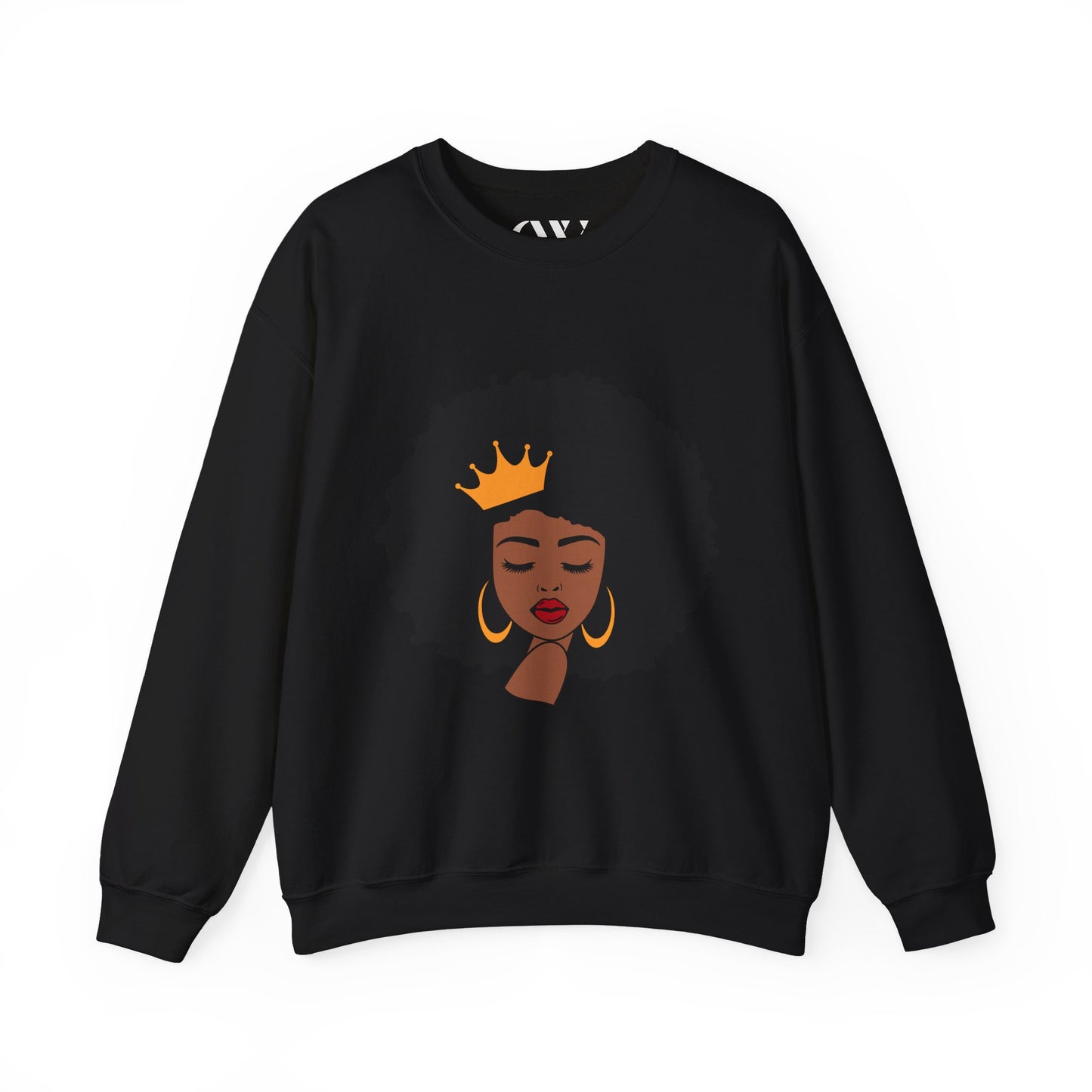 Crowned Queen Sweatshirt - Unisex Heavy Blend™ Crewneck with Afro Design