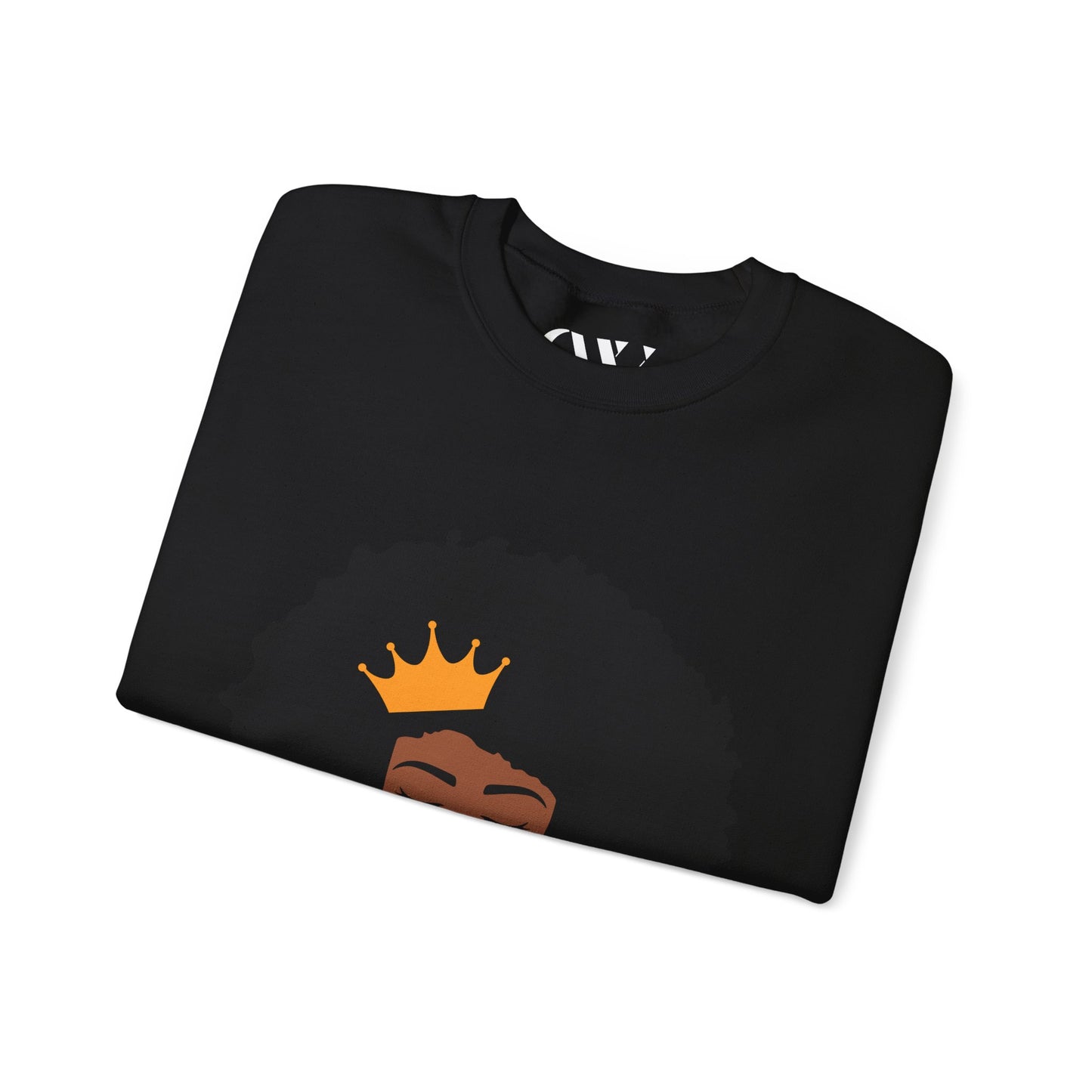Crowned Queen Sweatshirt - Unisex Heavy Blend™ Crewneck with Afro Design