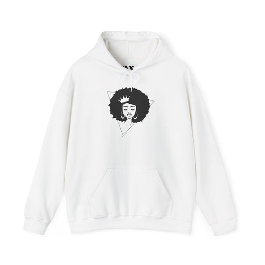 Crowned Queen Hoodie - Unisex Heavy Blend™ Sweatshirt with Bold Afro Design