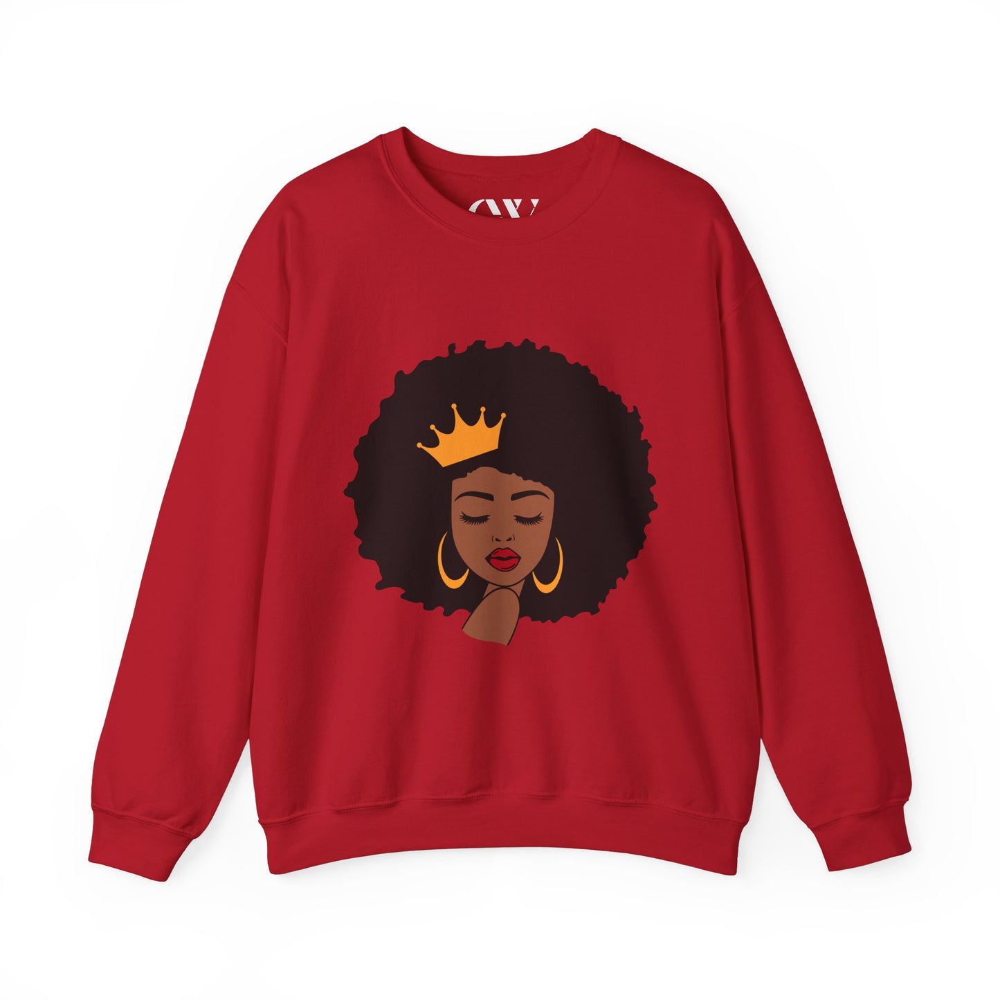 Crowned Queen Sweatshirt - Unisex Heavy Blend™ Crewneck with Afro Design