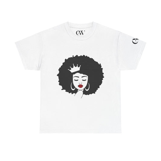 Empowered Queen Unisex Heavy Cotton Tee - Afro Art Design