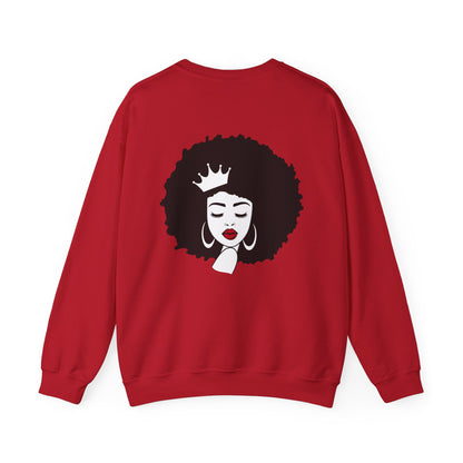 Crowned Queen Sweatshirt - Unisex Heavy Blend™ Crewneck with Afro Design