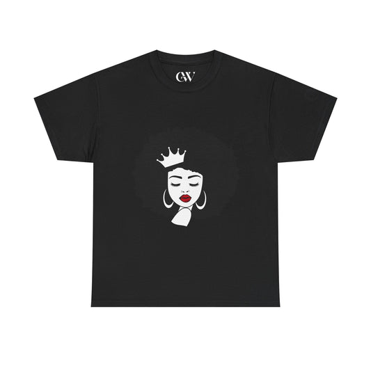 Empowered Queen Unisex Heavy Cotton Tee - Afro Art Design
